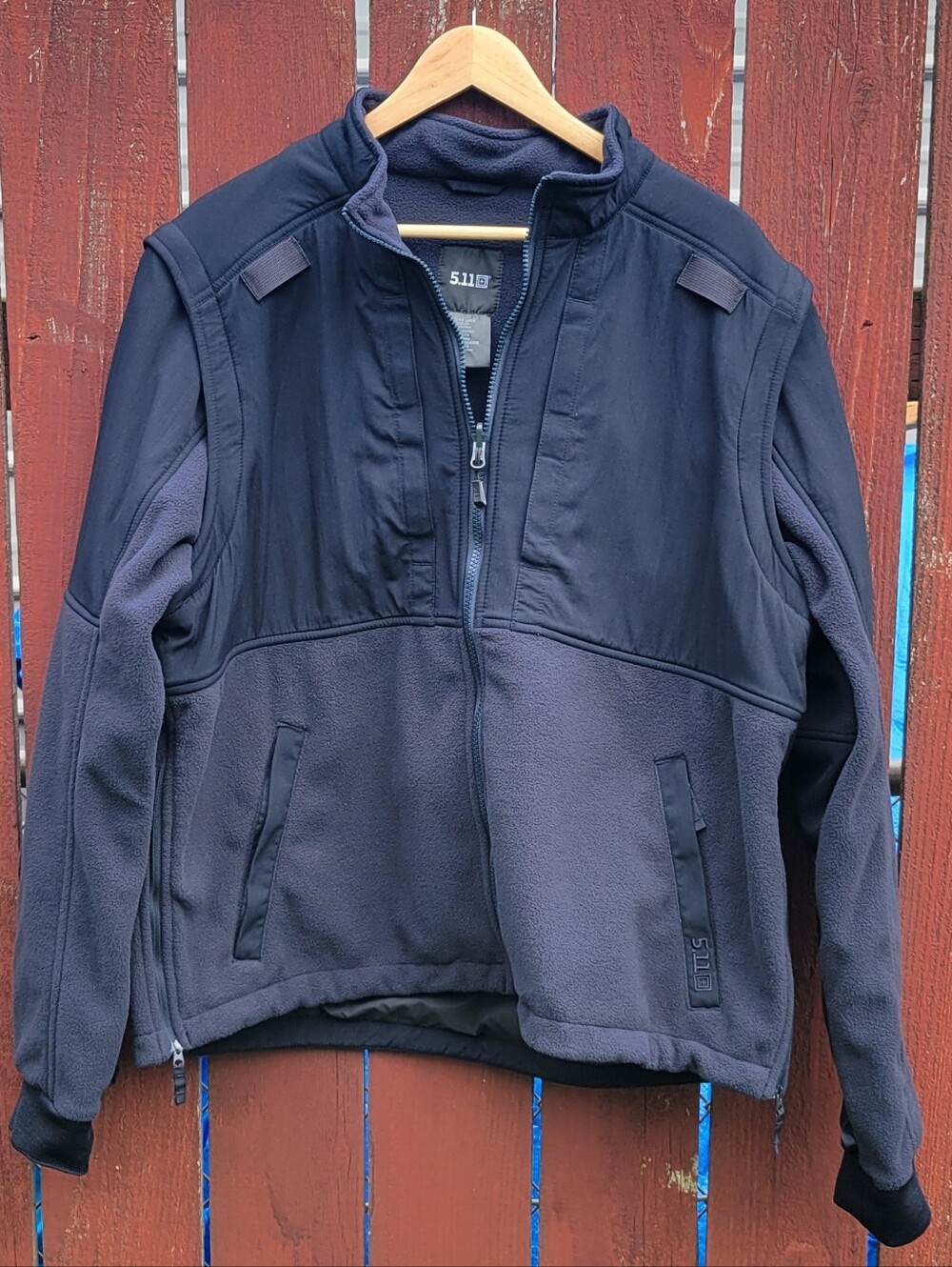 5.11 Tactical Dark Navy Fleece Jacket Concealed Pockets Military Outdoor Sz XL